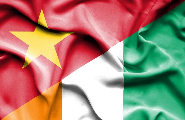 Drapeau de la Côte d'Ivoire et du Vietnam — Photo