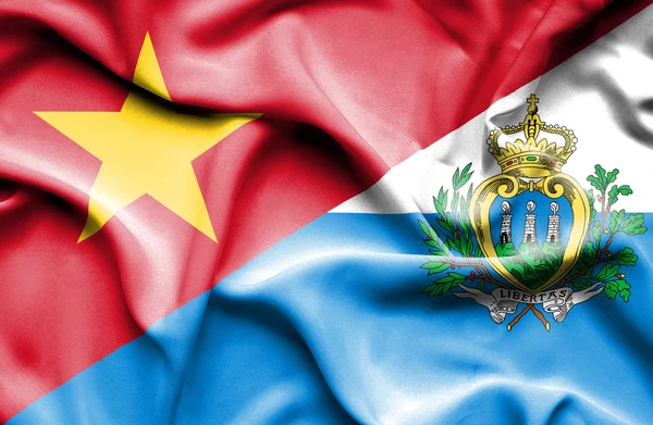 Bandeira de São Marinho e Vietnã — Fotografia de Stock