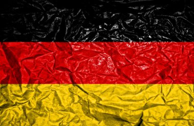 Almanya vintage bayrağı eski buruşuk kağıt arka plan üzerinde