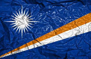 Marshall Adaları vintage bayrağı eski buruşuk kağıt arka plan üzerinde