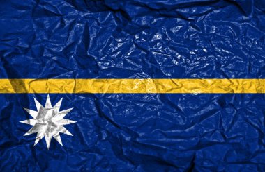 Nauru vintage bayrağı eski buruşuk kağıt arka plan üzerinde