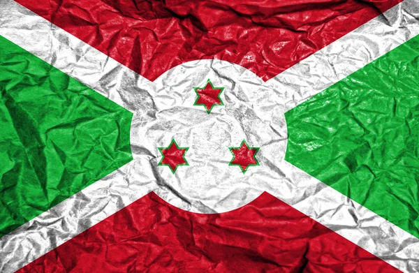 Burundi vintage flag on old crumpled paper background — Stock Photo, Image