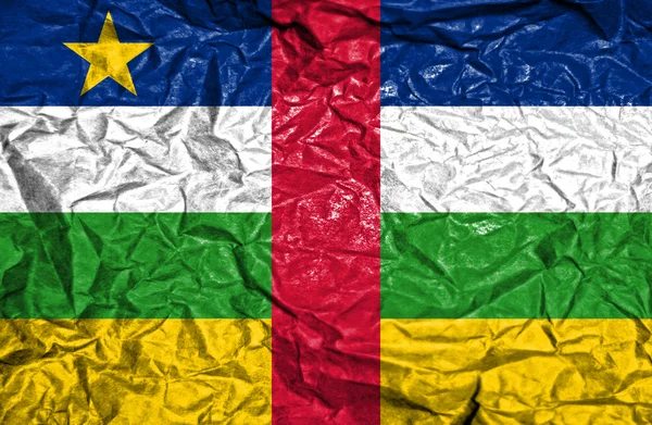 Bandera vintage de República Centroafricana sobre papel viejo arrugado — Foto de Stock