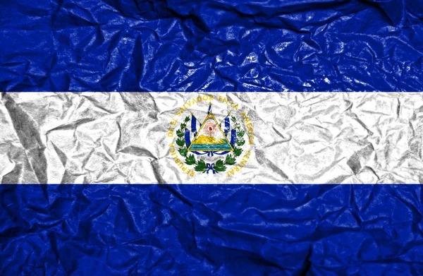 El Salvador vintage flag på gamle krøllede papir baggrund - Stock-foto