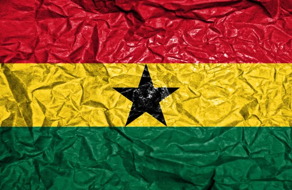 Vintage flaga Ghany na stary tło zmięty papier — Zdjęcie stockowe