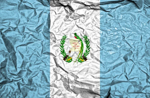 Bandera vintage Guatemala sobre fondo de papel viejo arrugado —  Fotos de Stock