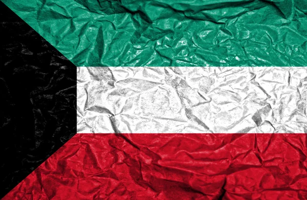 Kuwait vintage flag on old crumpled paper background — Stock Photo, Image