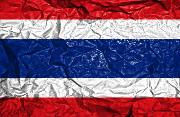 Thailand vintage vlag op oude verfrommeld papier achtergrond — Stockfoto