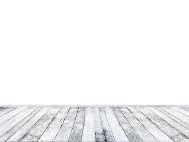 Beyaz ahşap zemin üzerinde beyaz arka plan izole