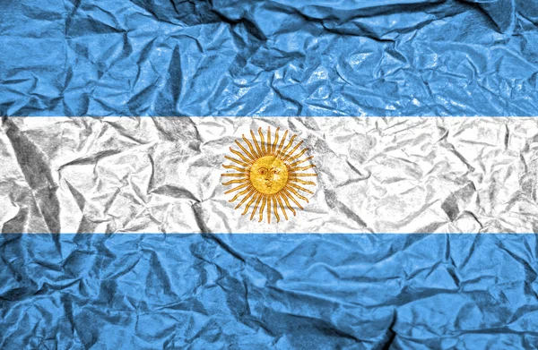 Argentina vintage flag on old crumpled paper background — Stock Photo, Image