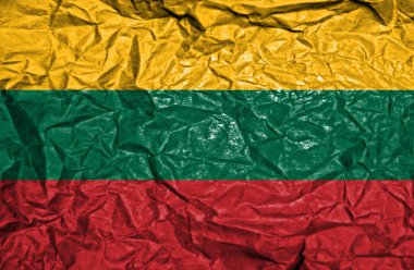 Litvanya vintage bayrağı eski buruşuk kağıt arka plan üzerinde