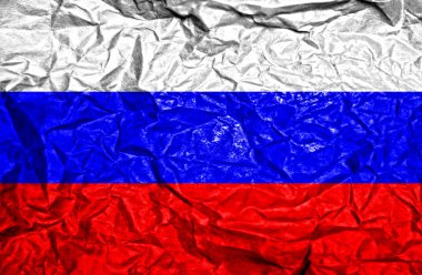 Rusya vintage bayrağı eski buruşuk kağıt arka plan üzerinde