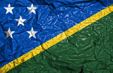 Solomon Adaları vintage bayrağı eski buruşuk kağıt arka plan üzerinde