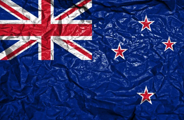 Bandeira do vintage da Nova Zelândia no fundo de papel velho enrugado — Fotografia de Stock