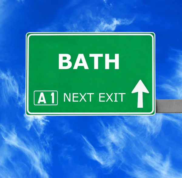 BATH road sign against clear blue sky — Stock Photo, Image