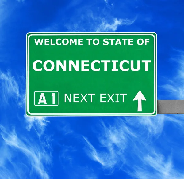 CONNECTICUT road sign against clear blue sky