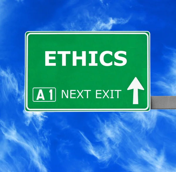 ETHICS road sign against clear blue sky — Stock Photo, Image