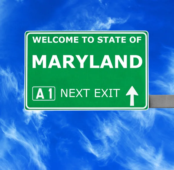 Maryland πινακίδα κατά σαφή μπλε ουρανό — Φωτογραφία Αρχείου