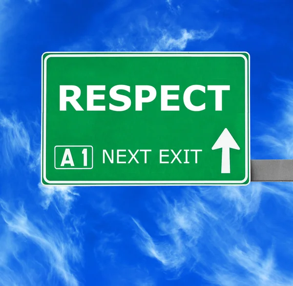 RESPECT road sign against clear blue sky — Stock Photo, Image