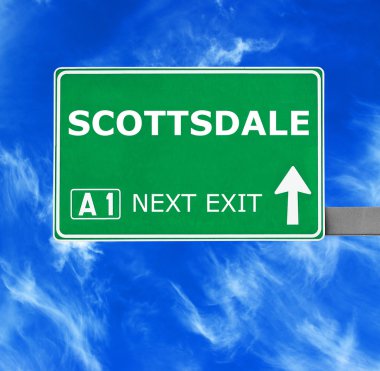 SCOTTSDALE road sign against clear blue sky clipart