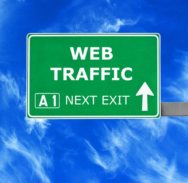 WEB TRAFFIC road sign against clear blue sky — Stock Photo, Image