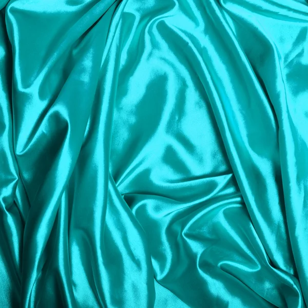 滑らかなエレガントなターコイズ ブルー シルク背景 — ストック写真