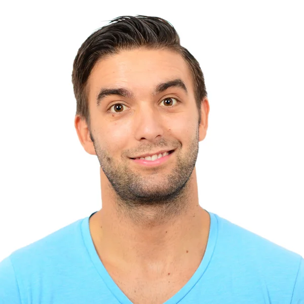 Portrait of handsome man in casual clothes against white backgro — Stock Photo, Image