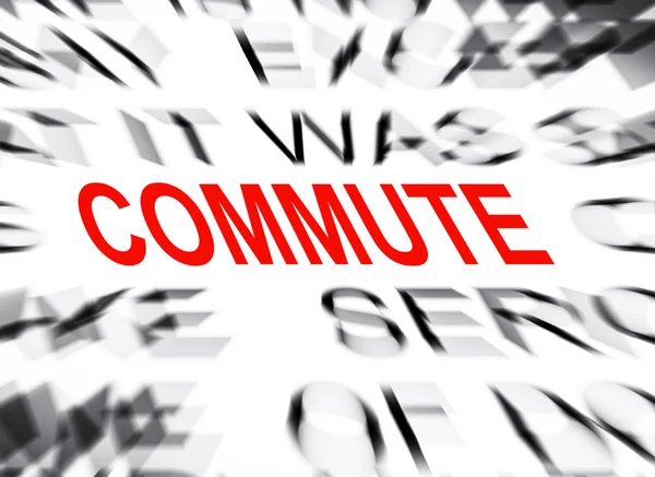 Blured text with focus on COMMUTE — Stock Photo, Image
