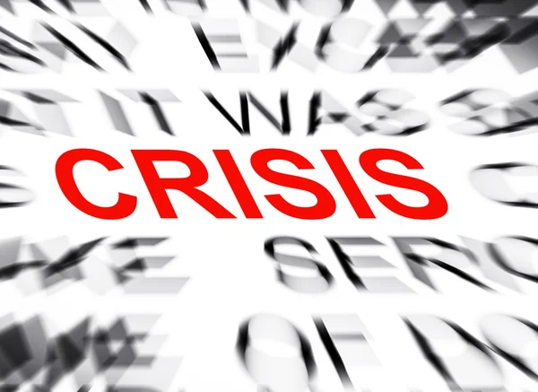 Blured κείμενο με έμφαση στην κρίση — Φωτογραφία Αρχείου