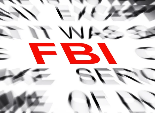 Texto azulado com foco no FBI — Fotografia de Stock