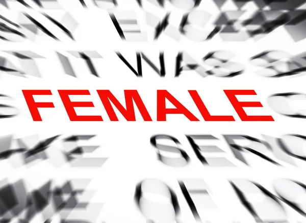 Texto desenfocado con enfoque en FEMALE — Foto de Stock