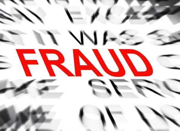 Blured tekst met focus op fraude — Stockfoto
