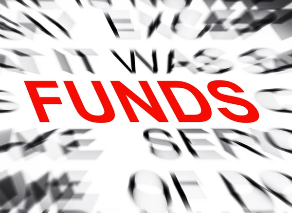 Blured tekst met focus op fondsen — Stockfoto
