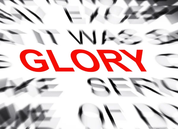 Blured text med fokus på glory — Stockfoto