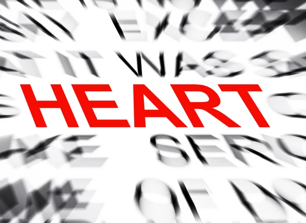 Blured szöveg, középpontjában a szív — Stock Fotó