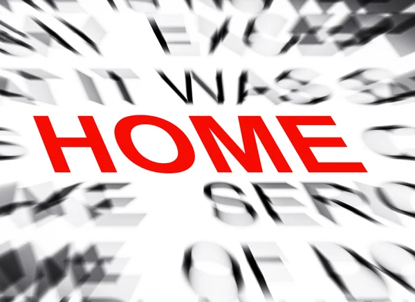 Blured text with focus on HOME — Stock Photo, Image