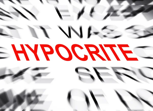 Texte flou mettant l'accent sur HYPOCRITE — Photo