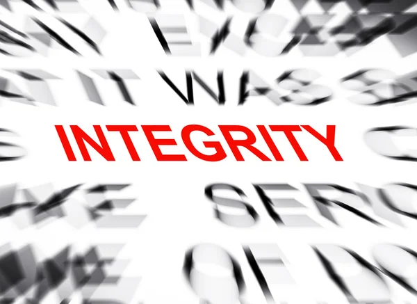 Блакитний текст з фокусом на INTEGRITY — стокове фото