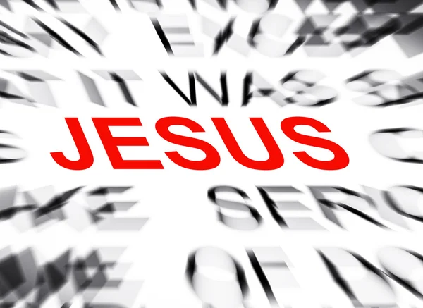 Blured text with focus on JESUS — Stock Photo, Image