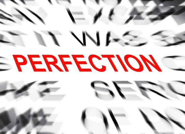 Blauer Text mit Fokus auf Perfektion — Stockfoto