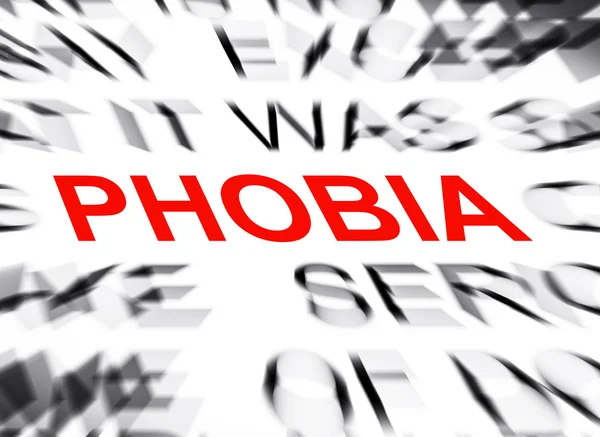 Blured text with focus on PHOBIA — Stock Photo, Image