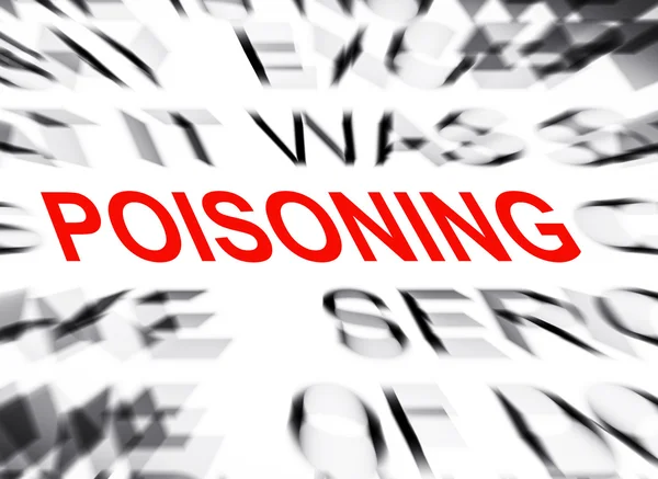 Blured text with focus on POISONING — Stock Photo, Image