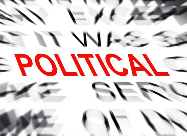 Blured text with focus on POLITICAL — Stock Photo, Image