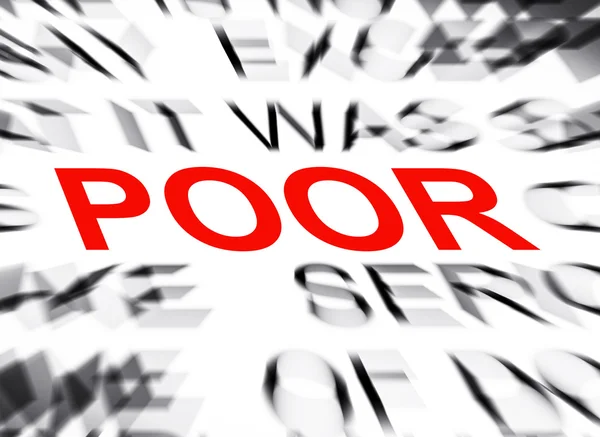 Blured κείμενο με έμφαση στους φτωχούς — Φωτογραφία Αρχείου