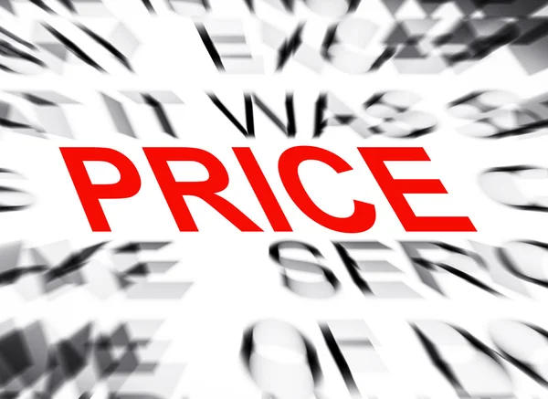 Blured text with focus on PRICE — Stock Photo, Image