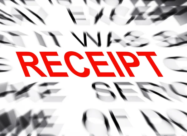 Blured text with focus on RECEIPT — Stock Photo, Image