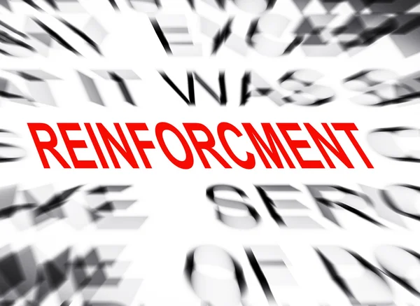 Blured text with focus on REINFORCMENT — Stock Photo, Image
