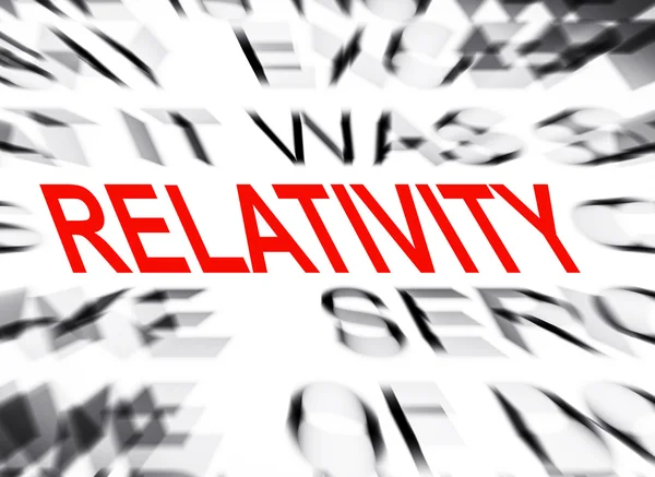 Blauer Text mit Fokus auf Relativität — Stockfoto