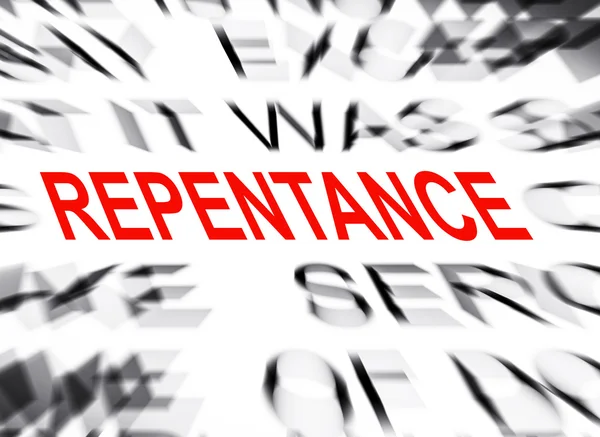 Blured text with focus on REPENTANCE — Stock Photo, Image