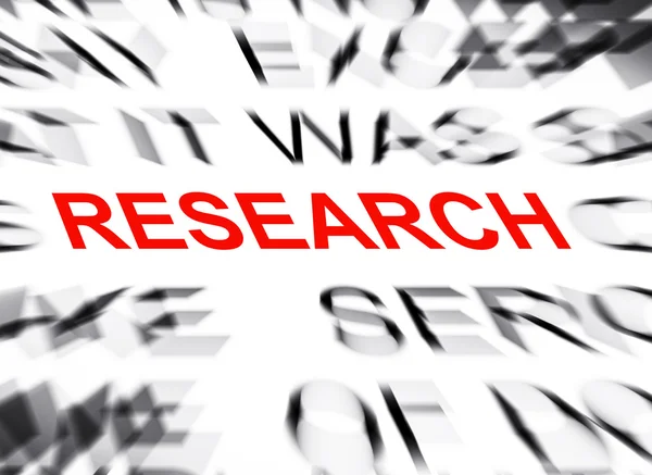 Blured text with focus on RESEARCH — Stock Photo, Image